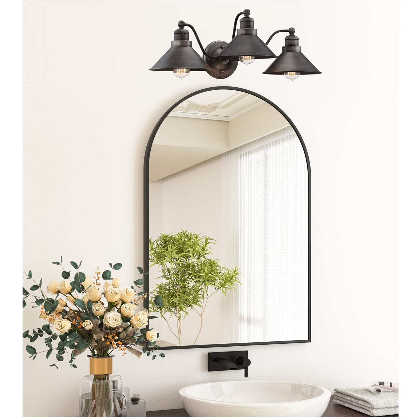 Welton 26' Modern Industrial 3-Light Vanity / Bathroom Light