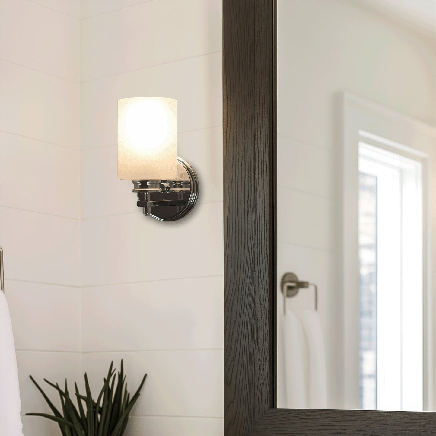 Phoebe 8' Silver Modern Bathroom / Vanity Wall Sconce