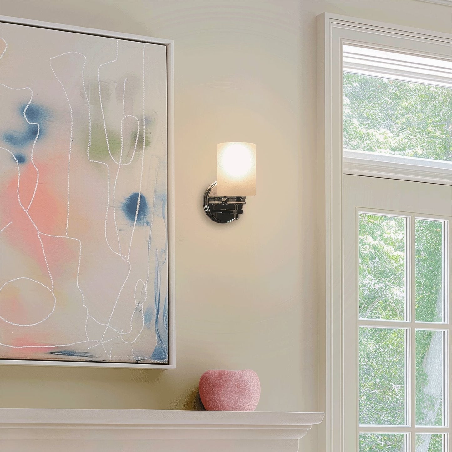 Phoebe 8' Silver Modern Bathroom / Vanity Wall Sconce