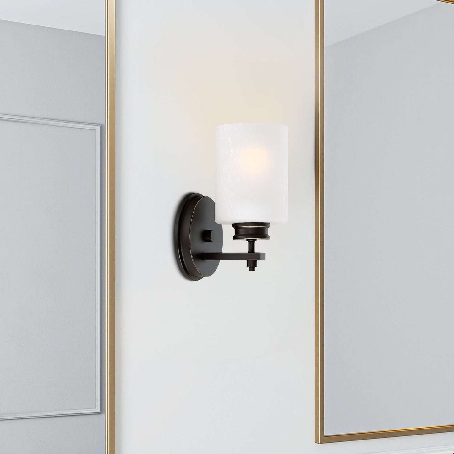 Phoebe 8' Black Modern Bathroom / Vanity Wall Sconce