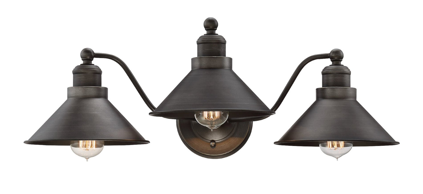 Welton 26' Modern Industrial 3-Light Vanity / Bathroom Light