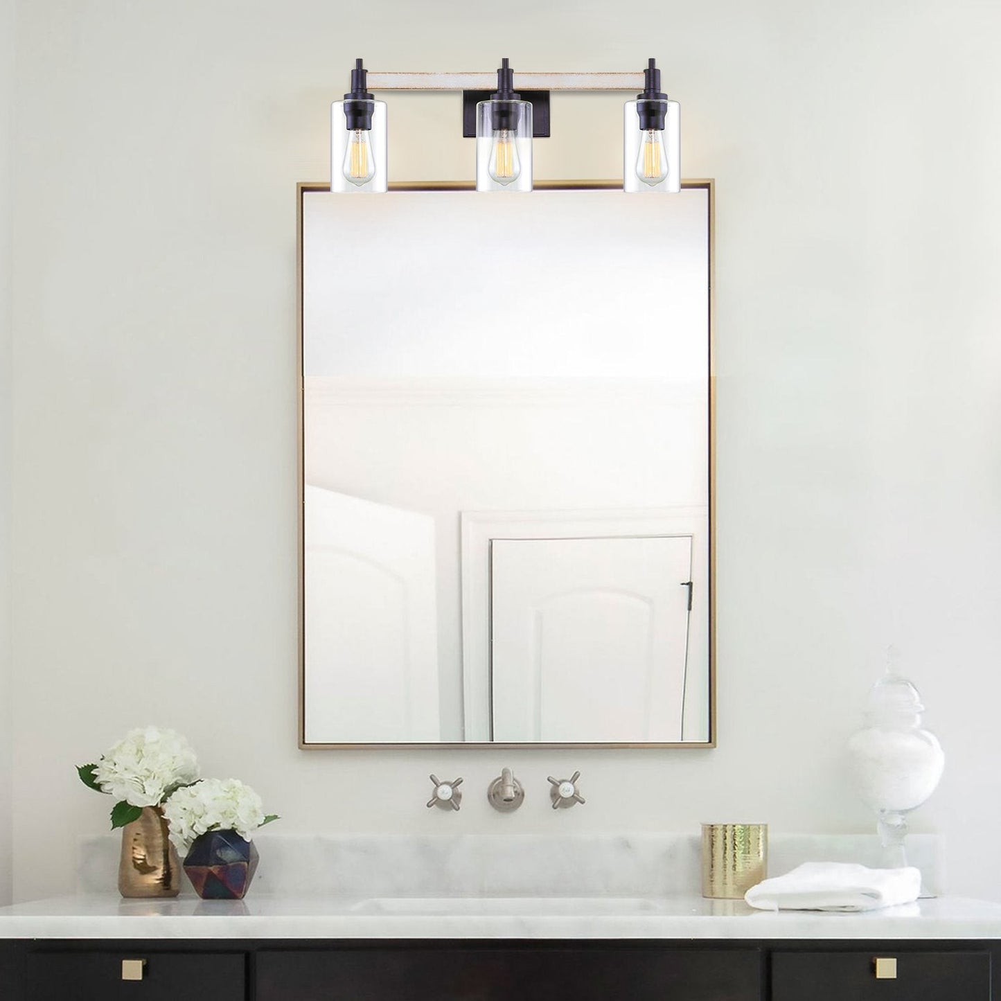 Theo 25' 3-Light Modern Farmhouse Vanity / Bathroom Light