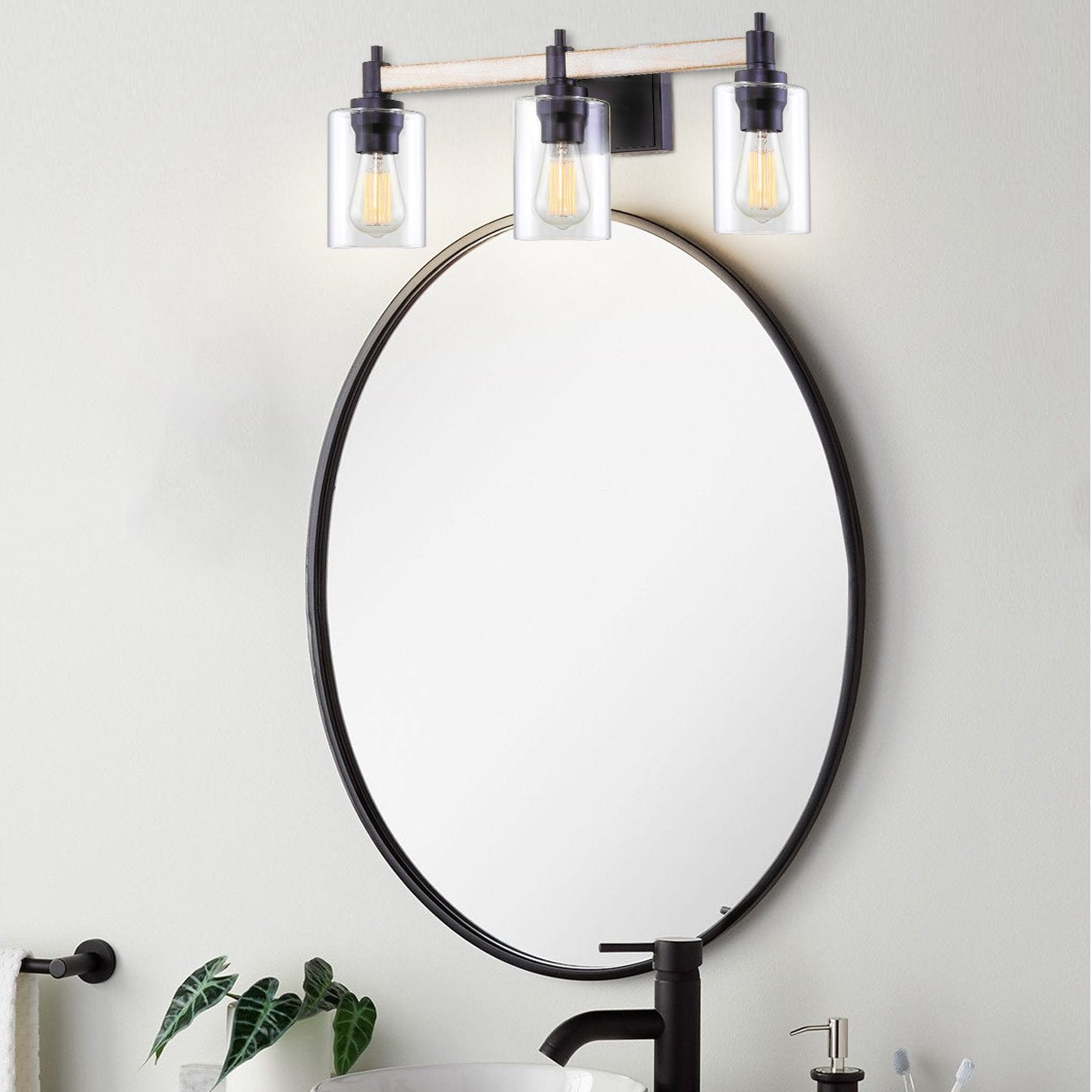 Theo 25' 3-Light Modern Farmhouse Vanity / Bathroom Light